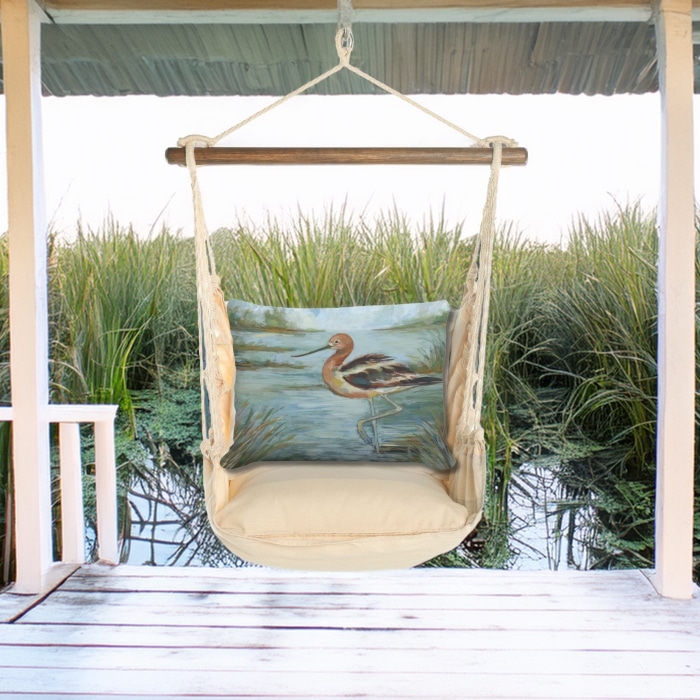Swing Set 4 piece - Magnolia Stripe w/ Avocet Bird in Water <br>(Item # sws-ms-sw2505)