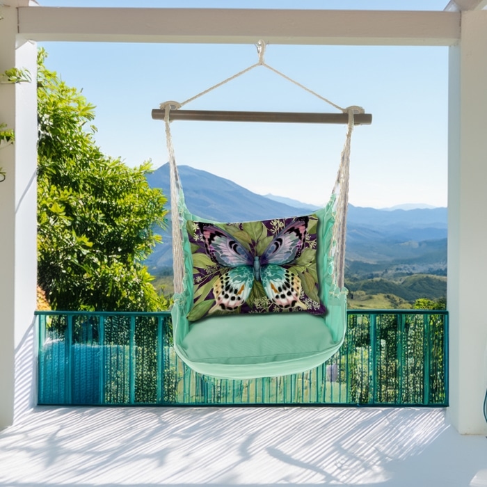 Swing Set 4 piece - Seafoam Green Solid w/ Mystic Butterfly <br>(Item # sws-sf-nt2504)