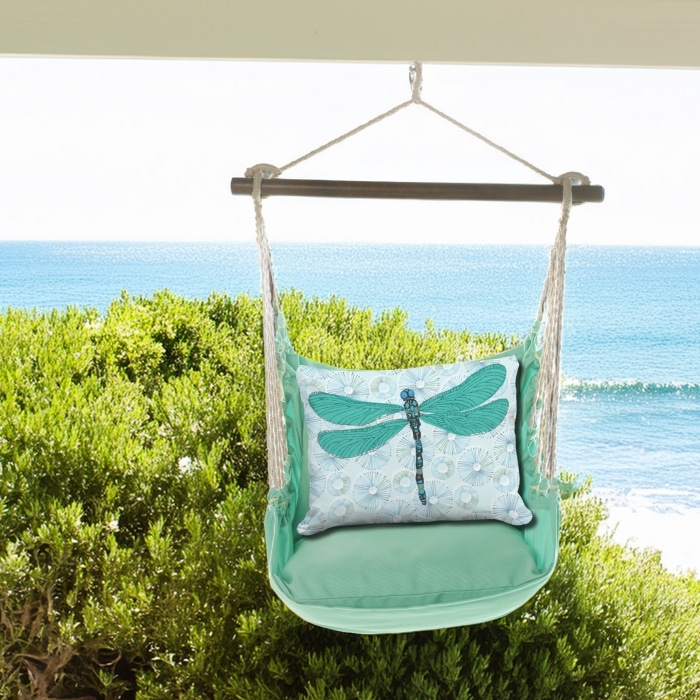 Swing Set 4 piece - Seafoam Green Solid w/ Dragonfly with Lilly Pads <br>(Item # sws-sf-rr2501)