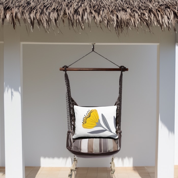Swing Set 4 piece - Slate Gray Stripe w/ Yellow Poppy <br>(Item # sws-sg-jap2501)