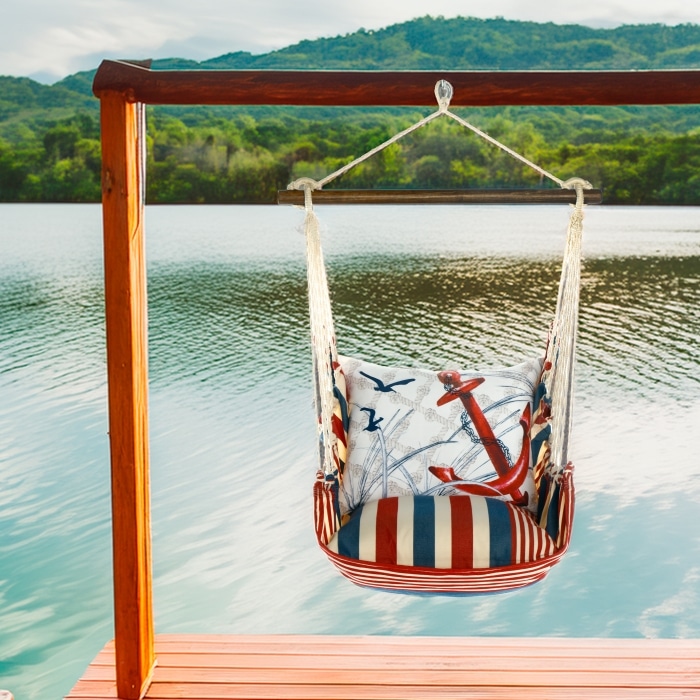 Swing Set 4 piece - Stars & Stripes w/ Red Anchor <br>(Item # sws-ss-ds2501)