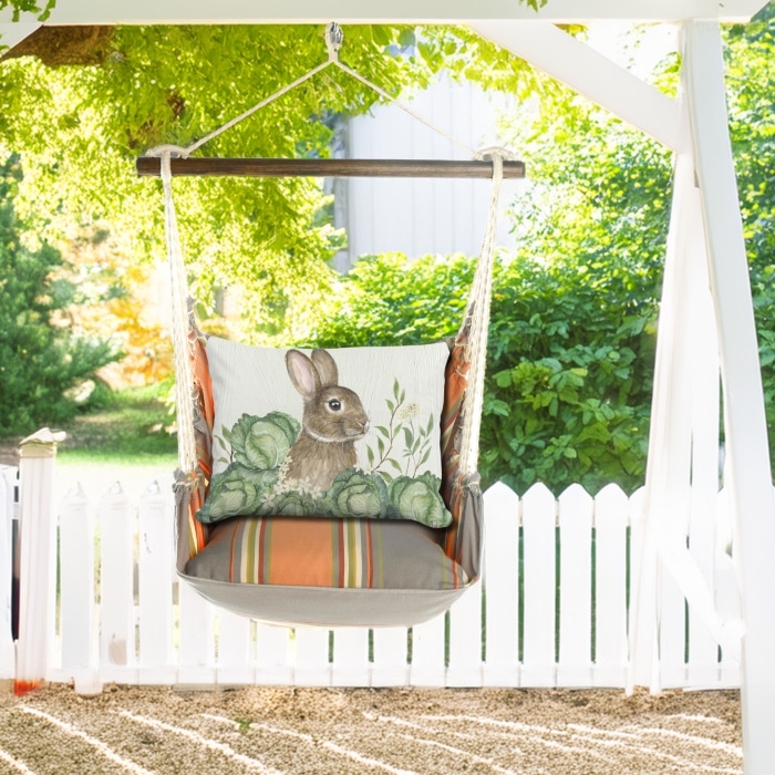 Swing Set 4 piece - Serene Sunset w/ Rabbit and Cabbages <br>(Item # sws-sun-brd2508)