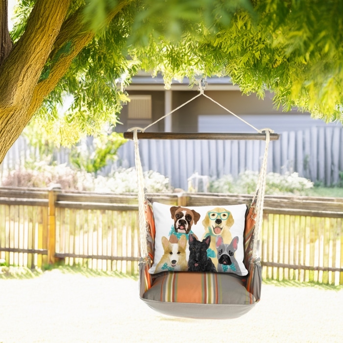 Swing Set 4 piece - Serene Sunset w/ Dog Portrait <br>(Item # sws-sun-jm2507)