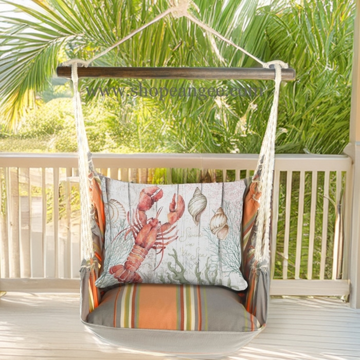 Swing Set 4 piece - Serene Sunset w/ Lobster with Seashells <br>(Item # sws-sun-sw2512)