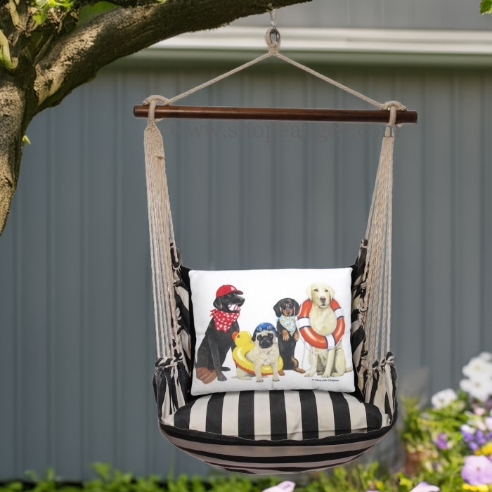 Swing Set 4 piece - True Black Stripe w/ Dogs of Summer <br>(Item # tbmlt704-sp)
