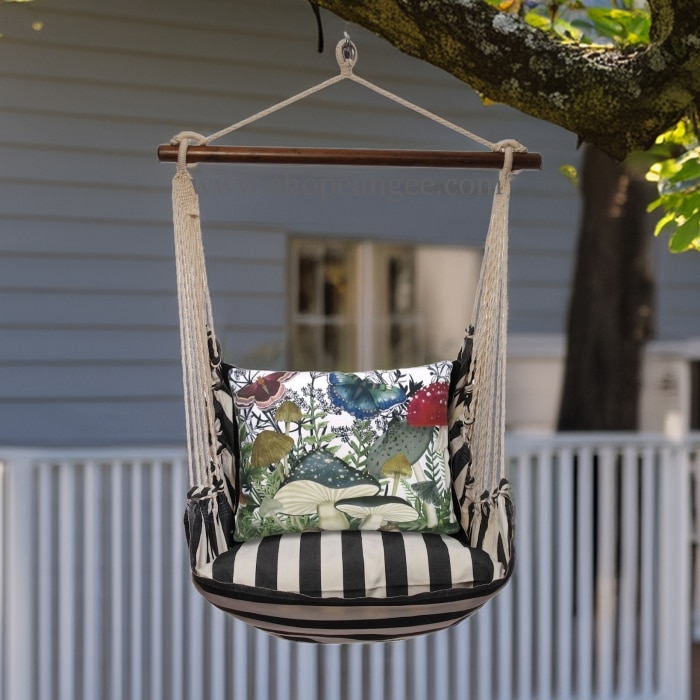 Swing Set 4 piece - True Black Stripe w/ Botanical Mushrooms 2 <br>(Item # tbnt463-sp)