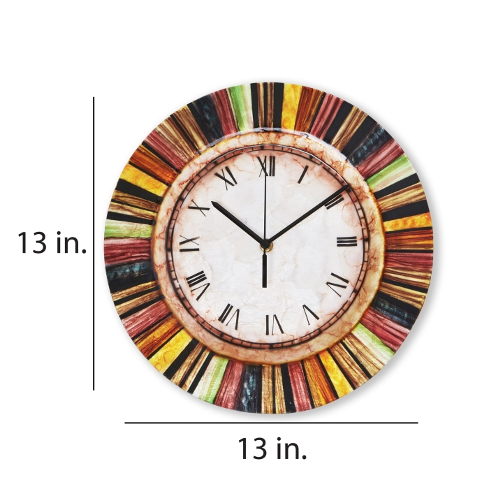 Clock Wall Decor Multicolor Face <br>(Item # m1505) - Image 3