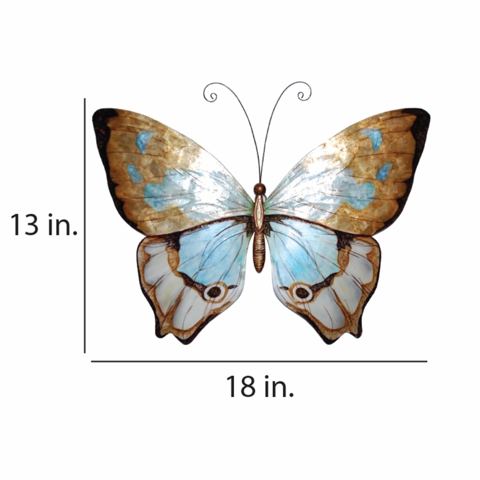 Butterfly Wall Decor Copper With Aqua <br>(Item # m2006) - Image 3