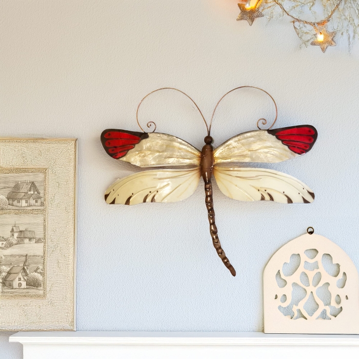Dragonfly Wall Decor Red Tipped <br>(Item # m4019)