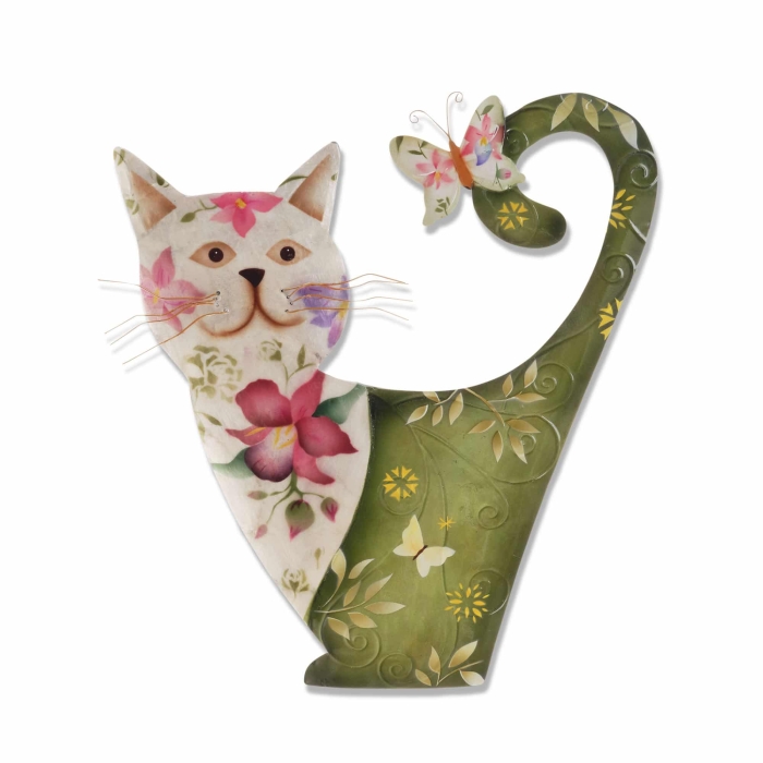 Cat Wall Decor White And Green <br>(Item # m7012) - Image 4